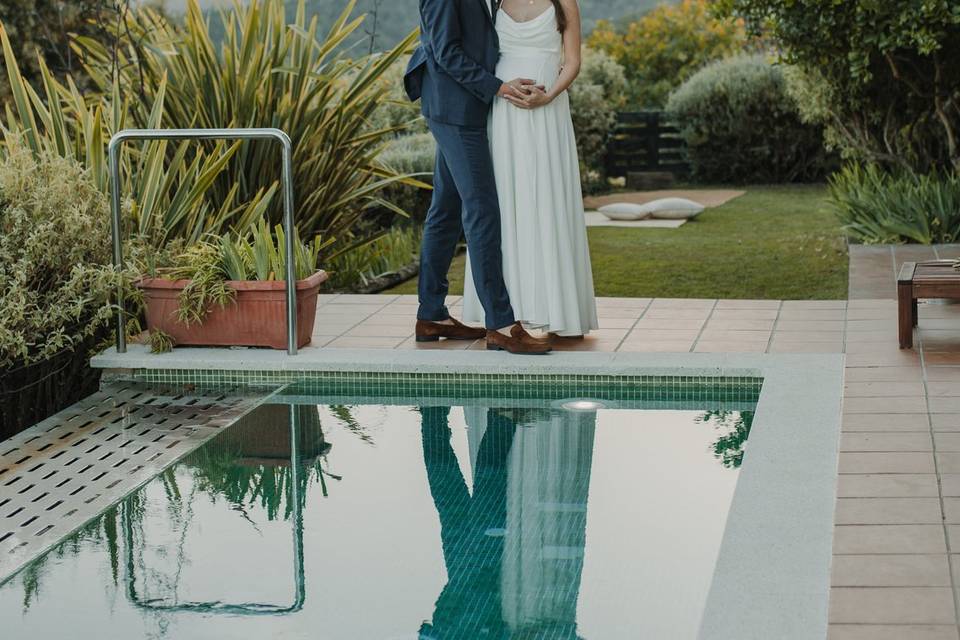 Pareja en el jardín