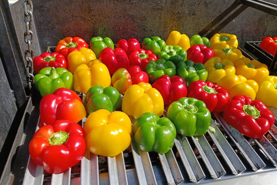 Pimientos frescos a la parrilla