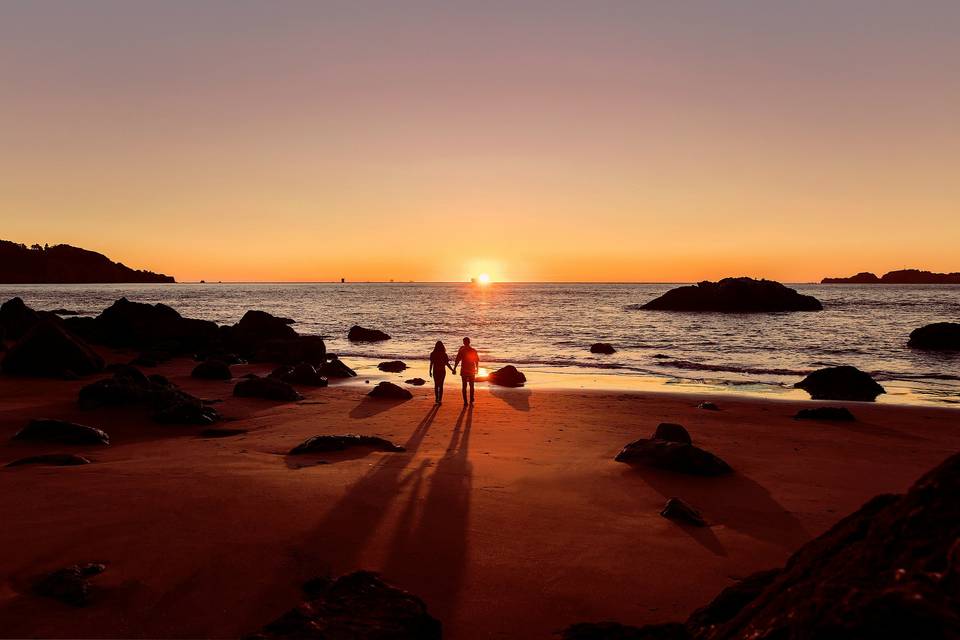Pareja en la playa