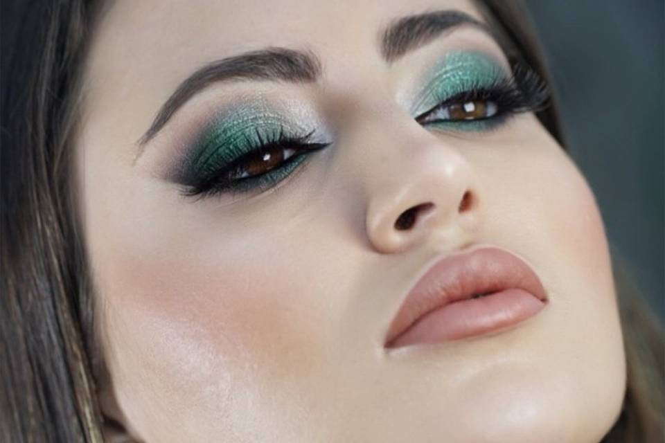 Maquillaje en tonos verdes