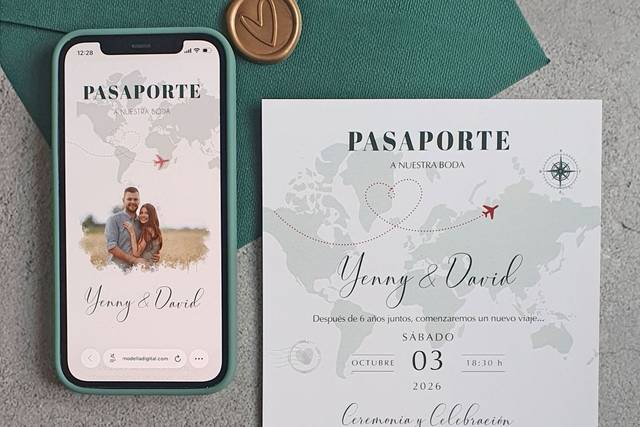 Invitación digital y papel
