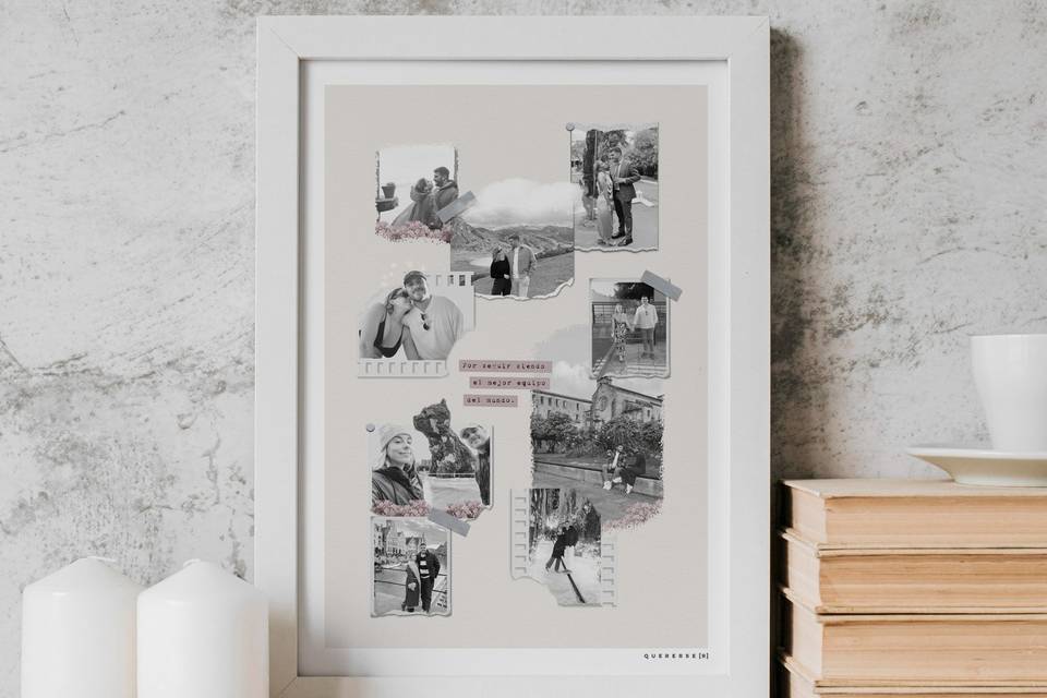 Cuadro pareja historias collag