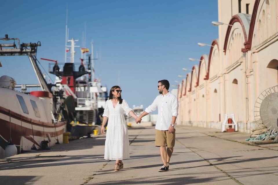 Pareja en el Puerto de Gandía