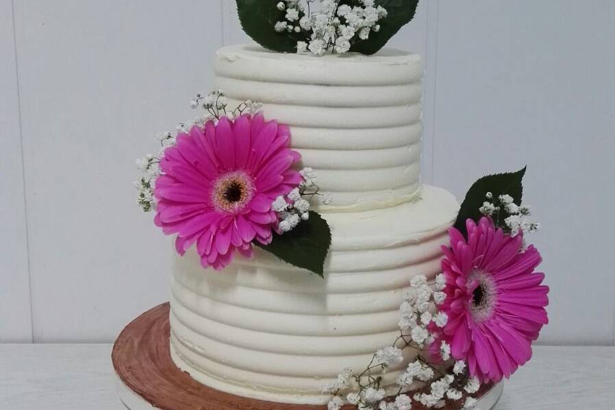 Tarta de boda de flores naturales