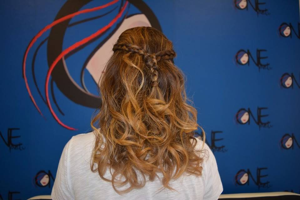 Trenza y peinado ondas