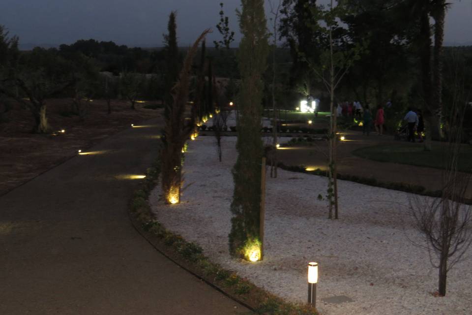 Jardín iluminado