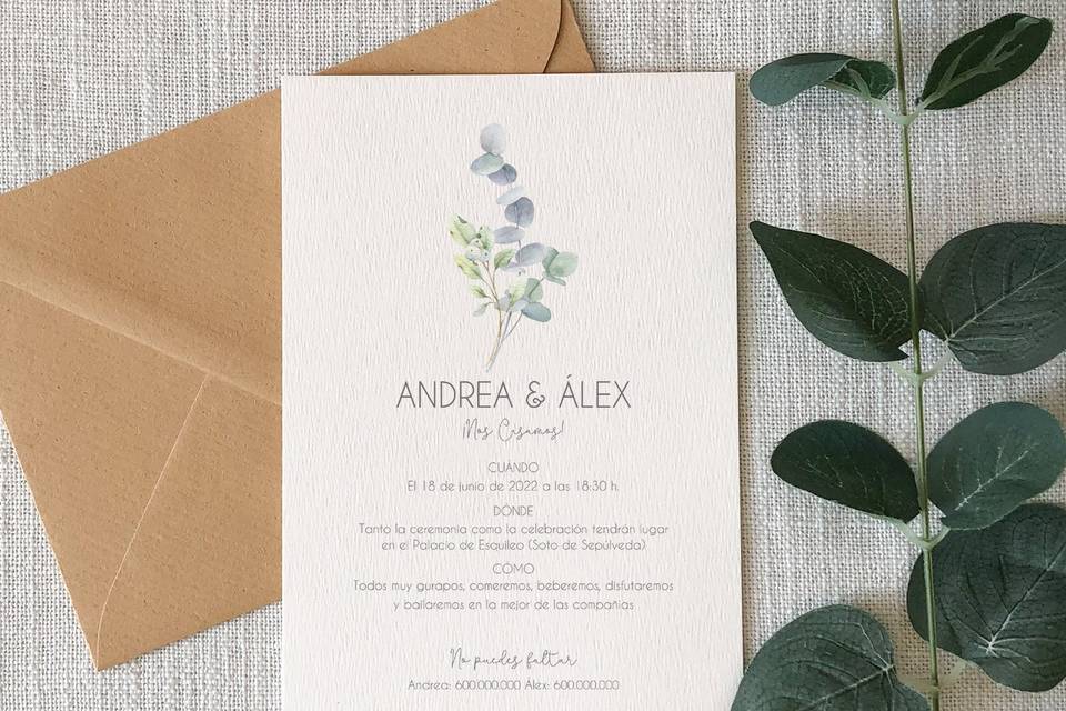 Invitación de Boda Andrea