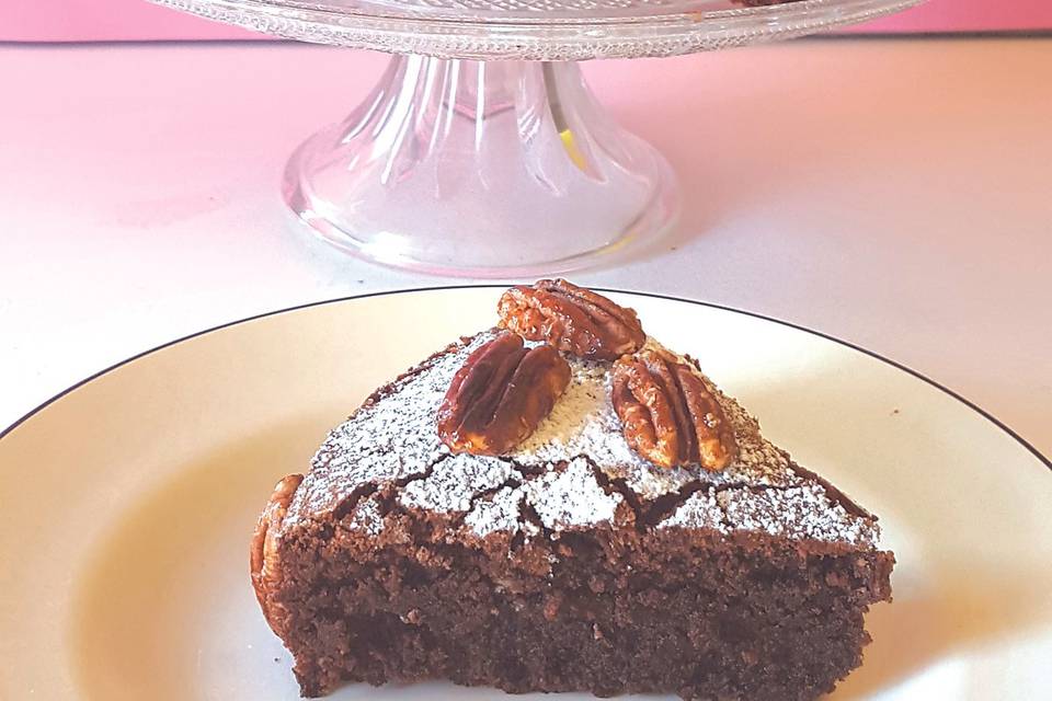 Tarta de almendra y chocolate