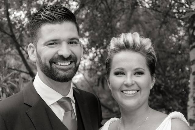 Foto de boda blanco y negro