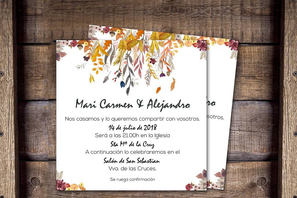 Invitación cuadrada