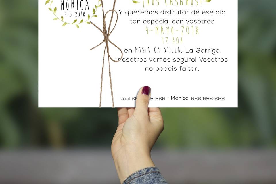 Invitación flor acuarela