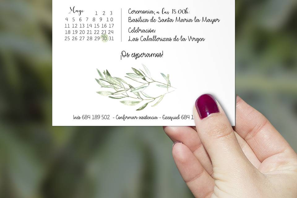 Invitación hojas