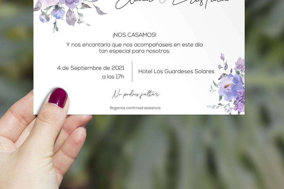 Invitaciones flores acuarela