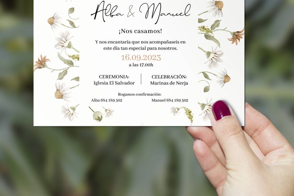 Invitación hojas