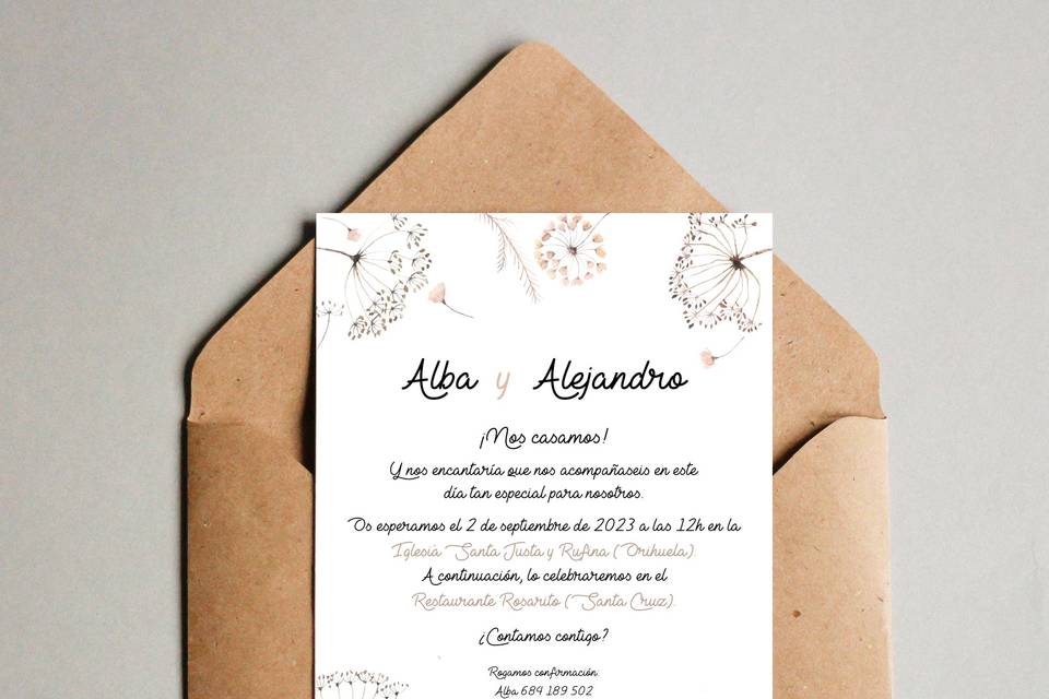 Invitación flores otoñales