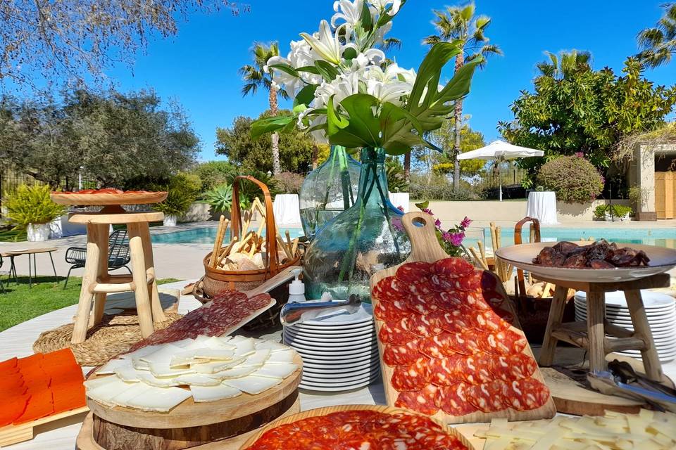 Cena en piscina