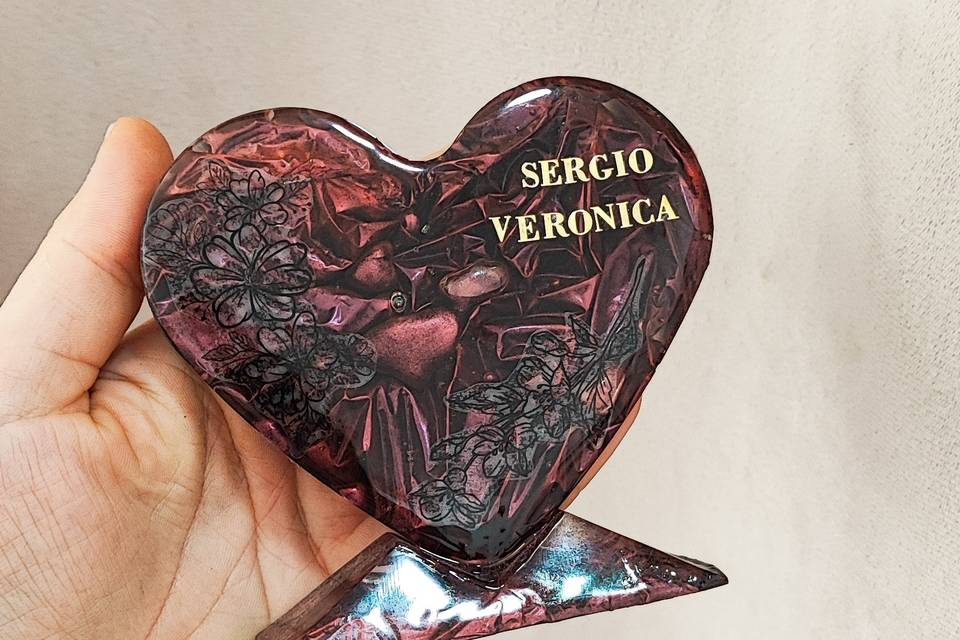 Recuerdo de boda en resina