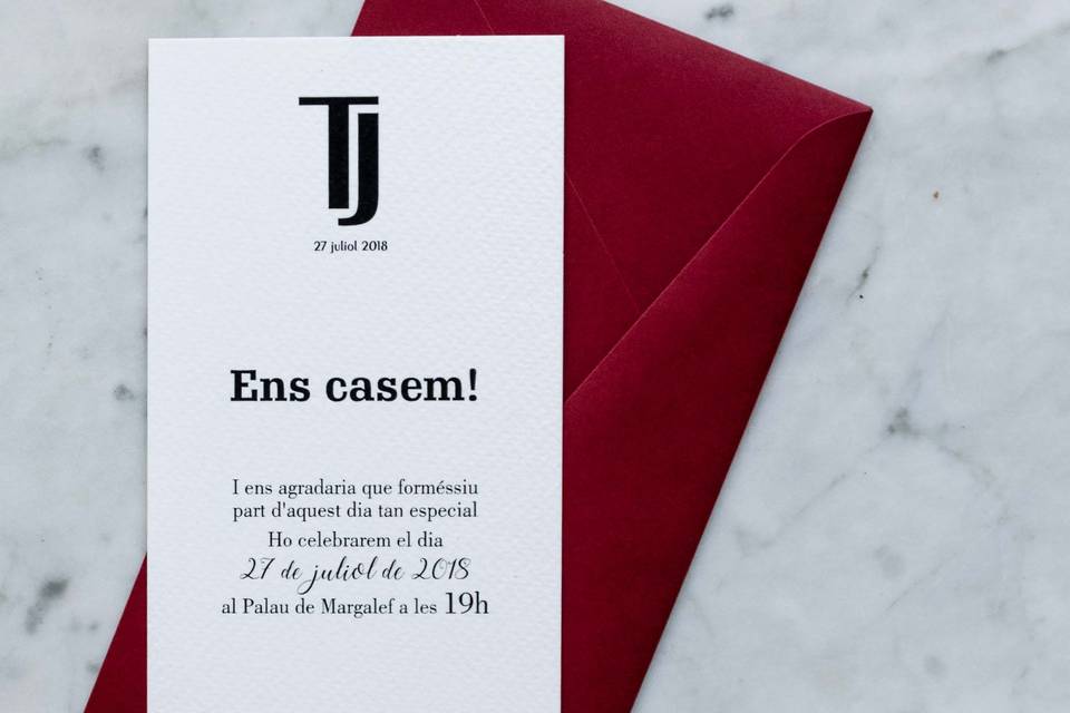 Invitación de boda elegante