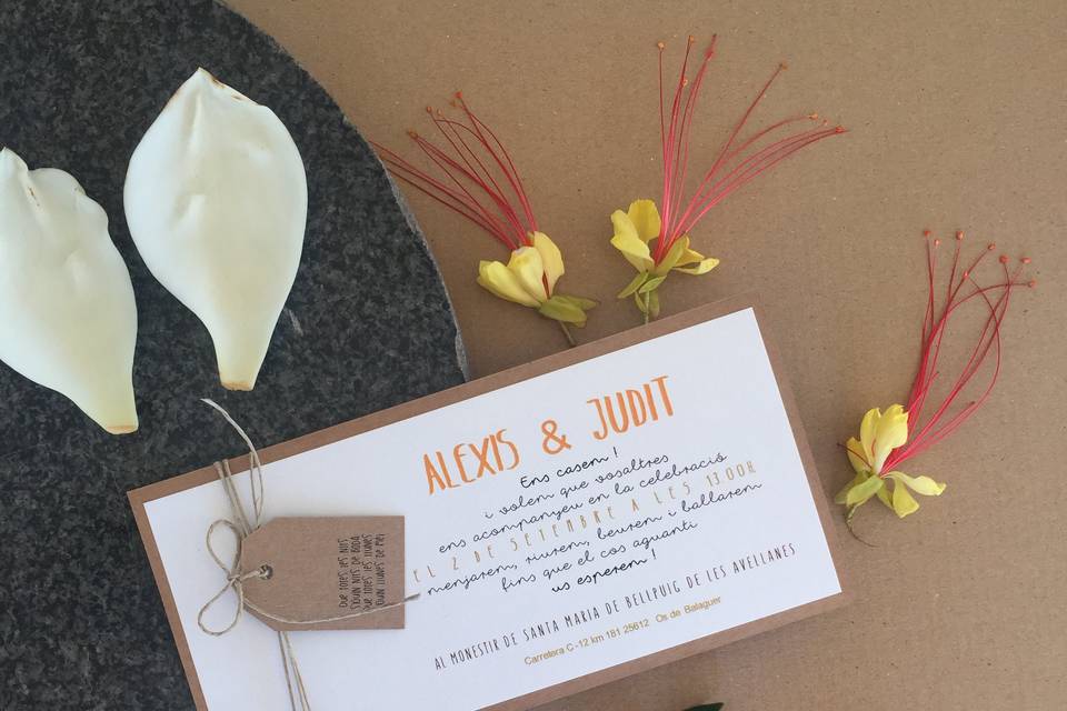 Invitación de boda personalizada