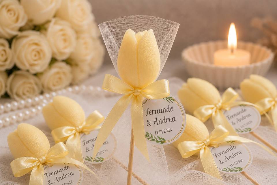 Tulipán amarillo cera de soja