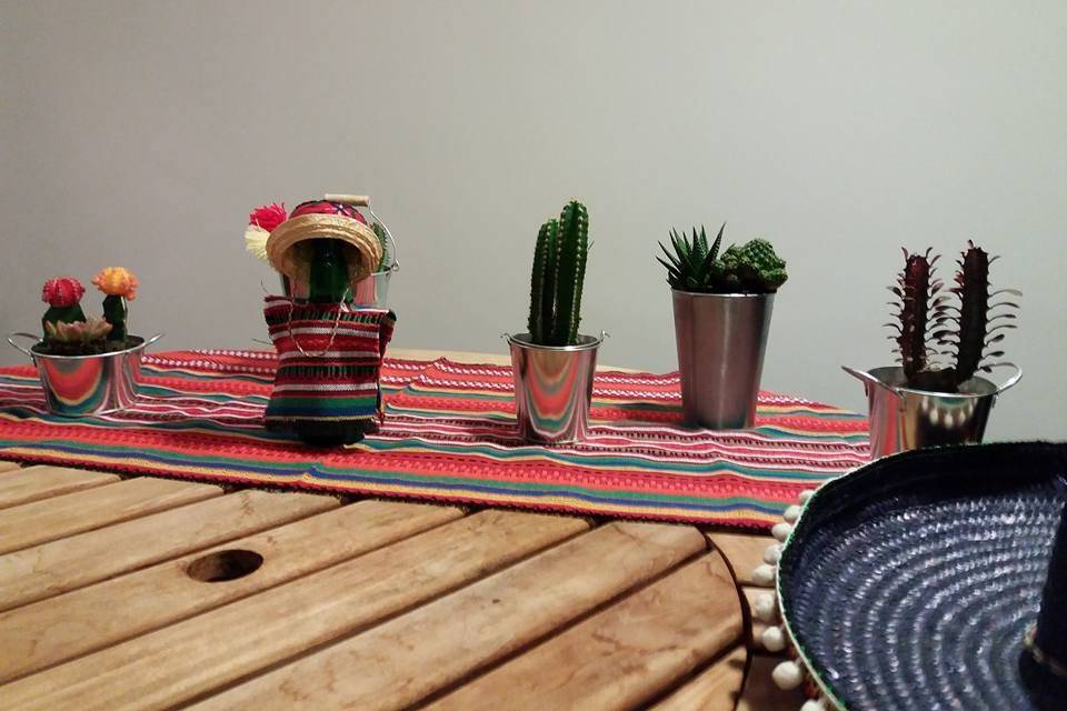 Decoración de cactus mexicano