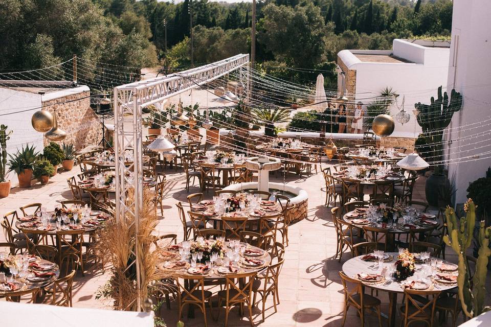 Banquete de boda en Ibiza