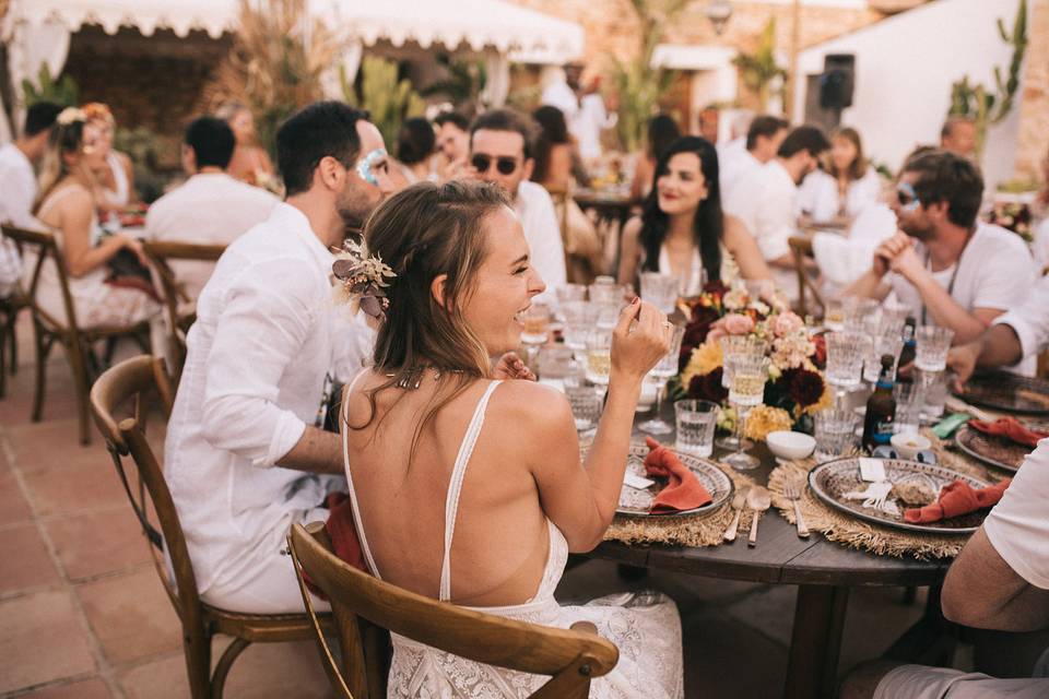 Banquete de boda en Ibiza