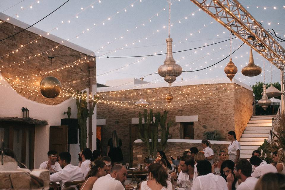 Banquete de boda en Ibiza