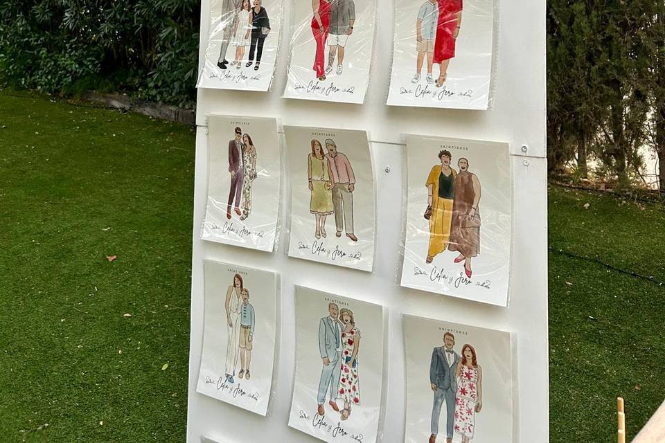 Tabla con obras acabadas