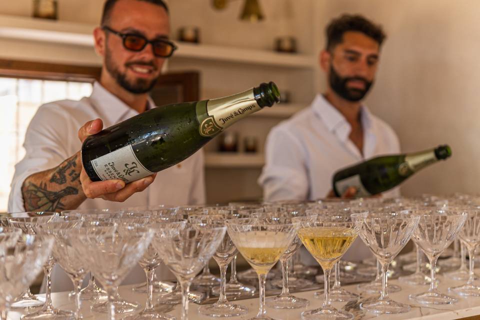 Champán para la recepción