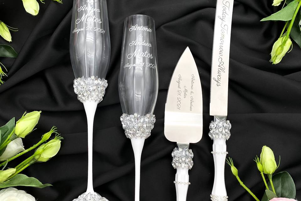 Set de copas y utensilios