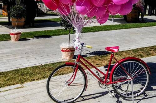 Globos de helio al viento