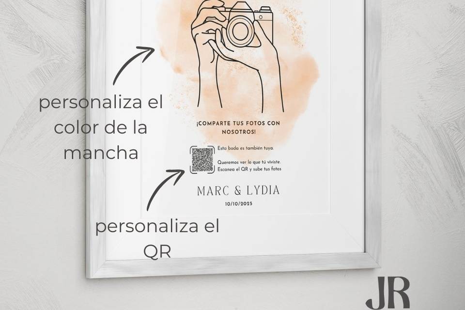 Cartel fotos de boda QR
