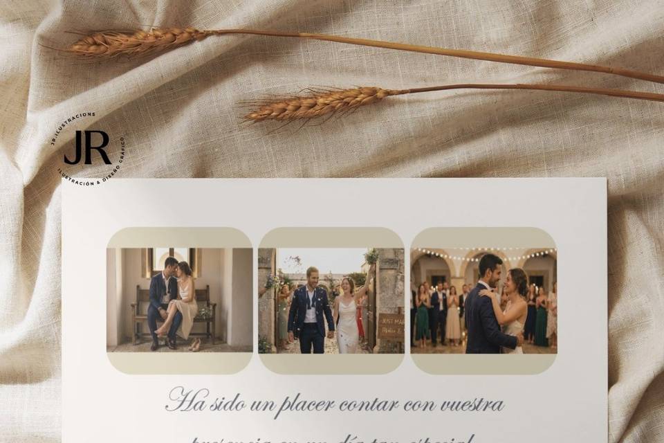 Tarjetas agradecimiento boda