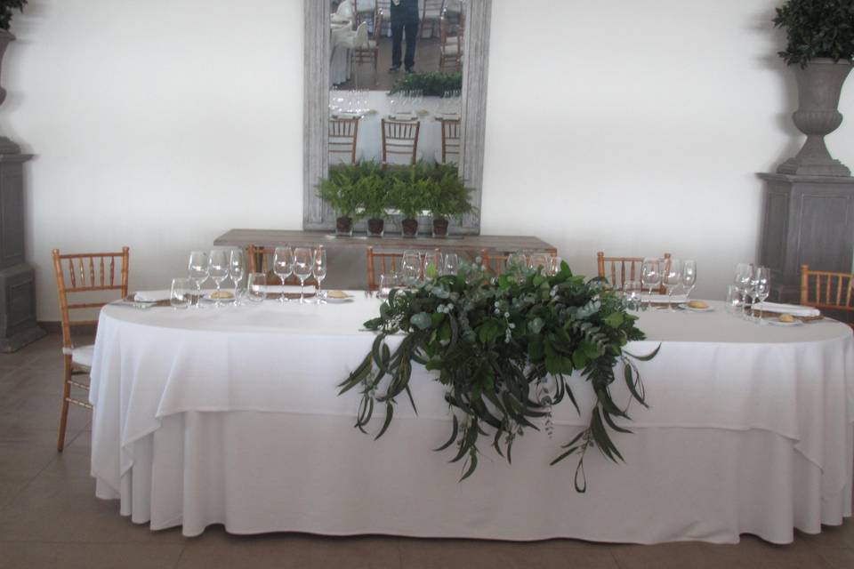 Centro de mesa de los novios