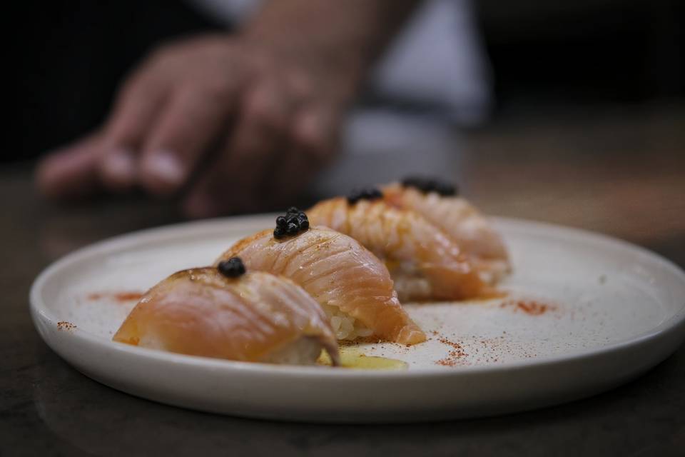 Nigiri salmón a la gallega