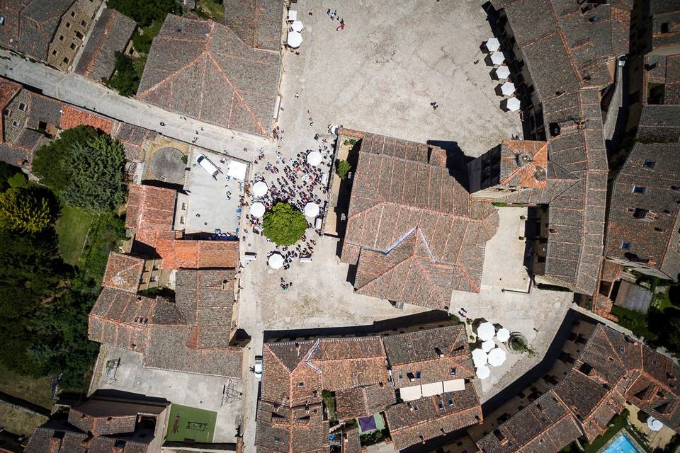 Foto aérea de la plaza