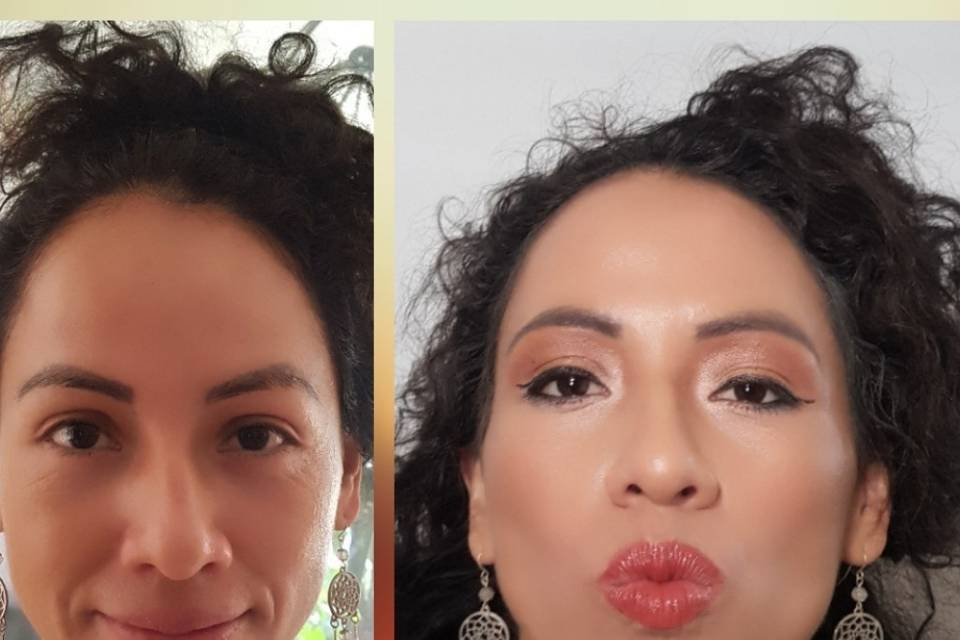 Maquillaje antes y después