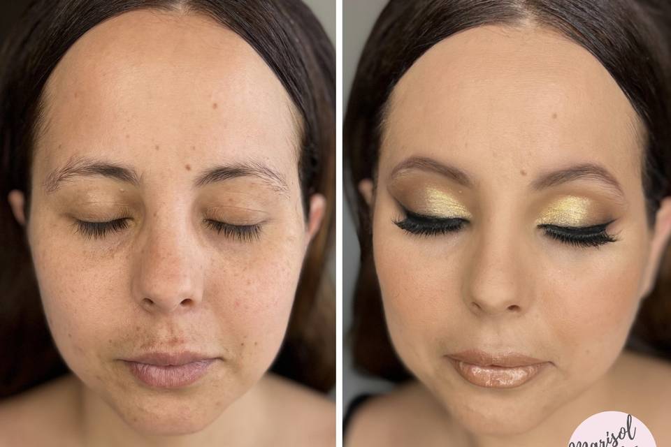 Maquillaje antes  y después