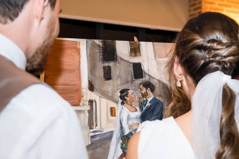 Pintura de los novios