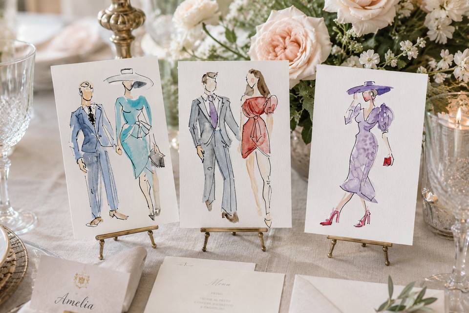 Acuarelas para bodas elegantes