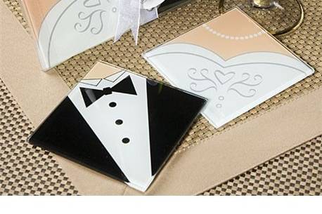 Set 2 posavasos cristal novios