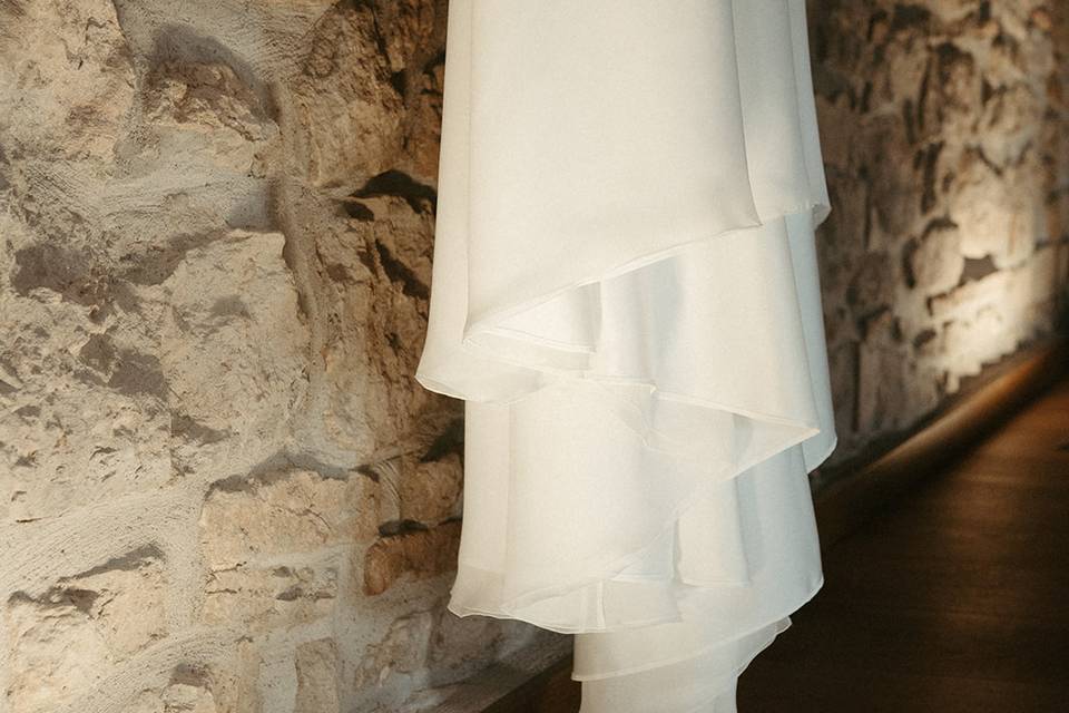 Detalle del vestido de novia