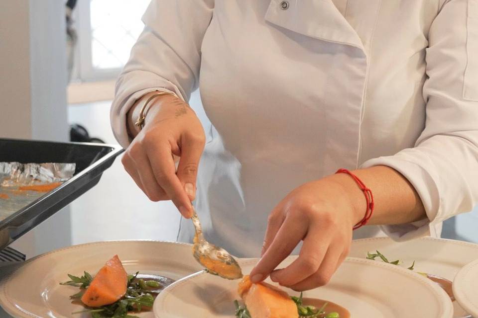 Preparando el catering
