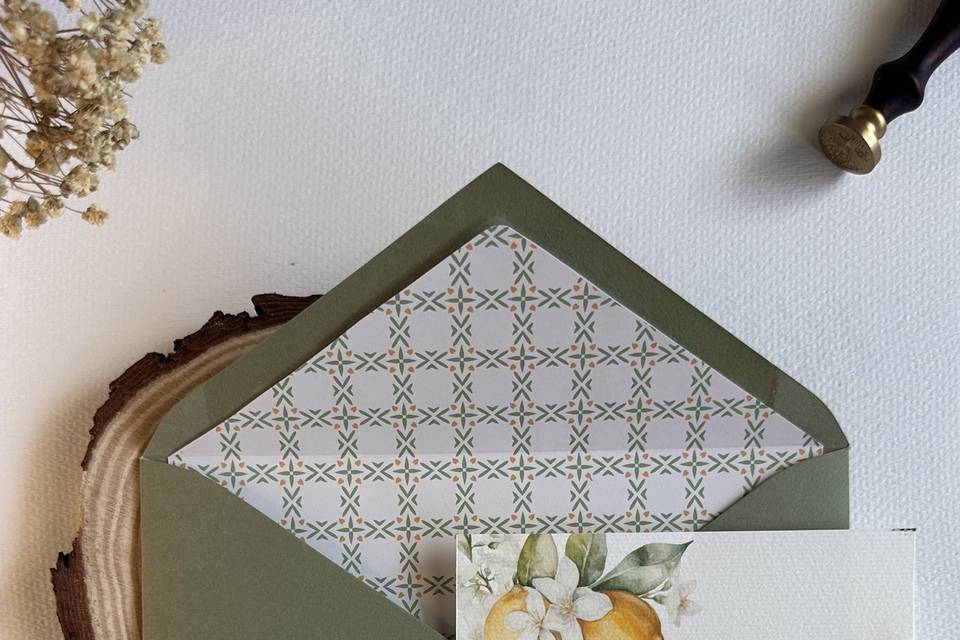 Invitación de boda sicilia
