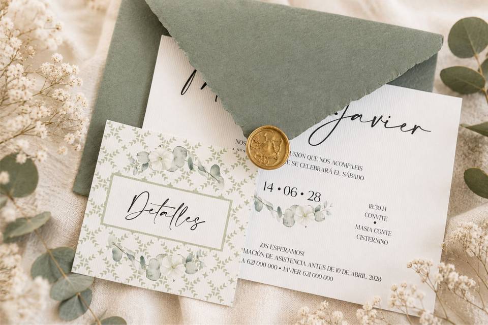 Invitación de boda - EUCALIPTO