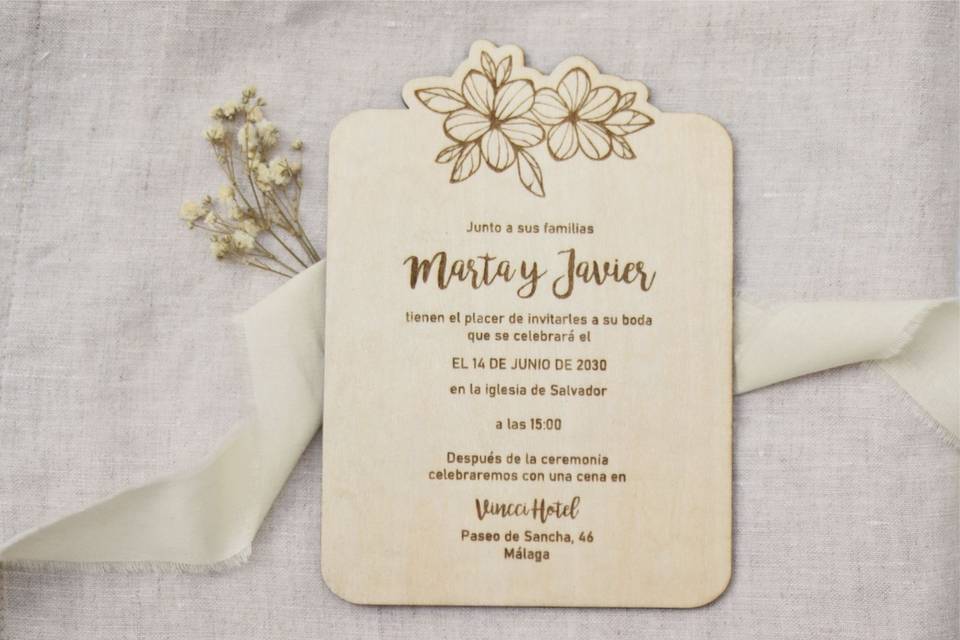 Invitación de boda liora
