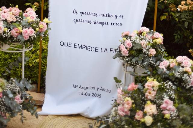 Bienvenida en la entrada