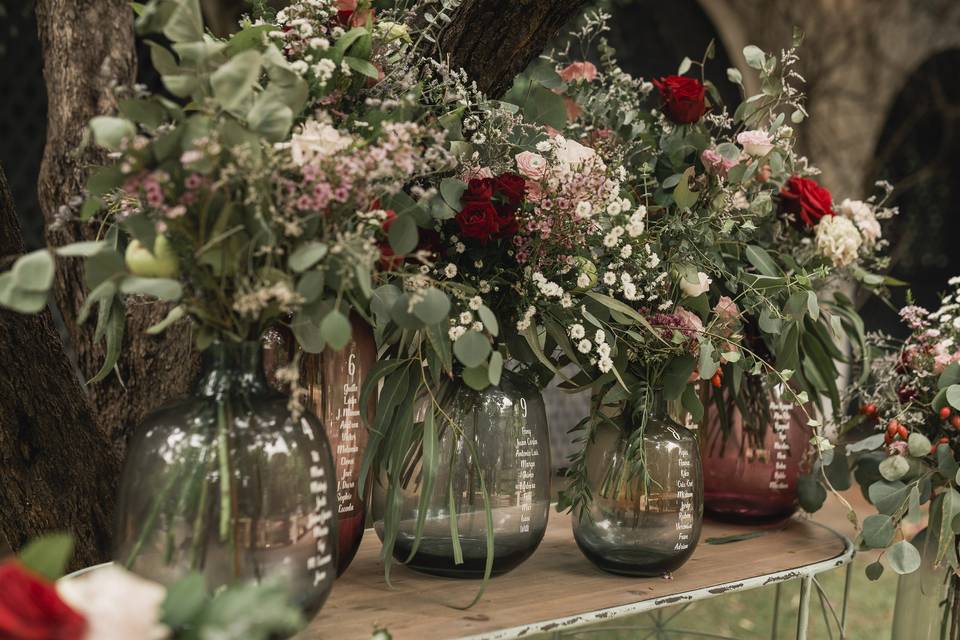 Seating plan con damajuanas