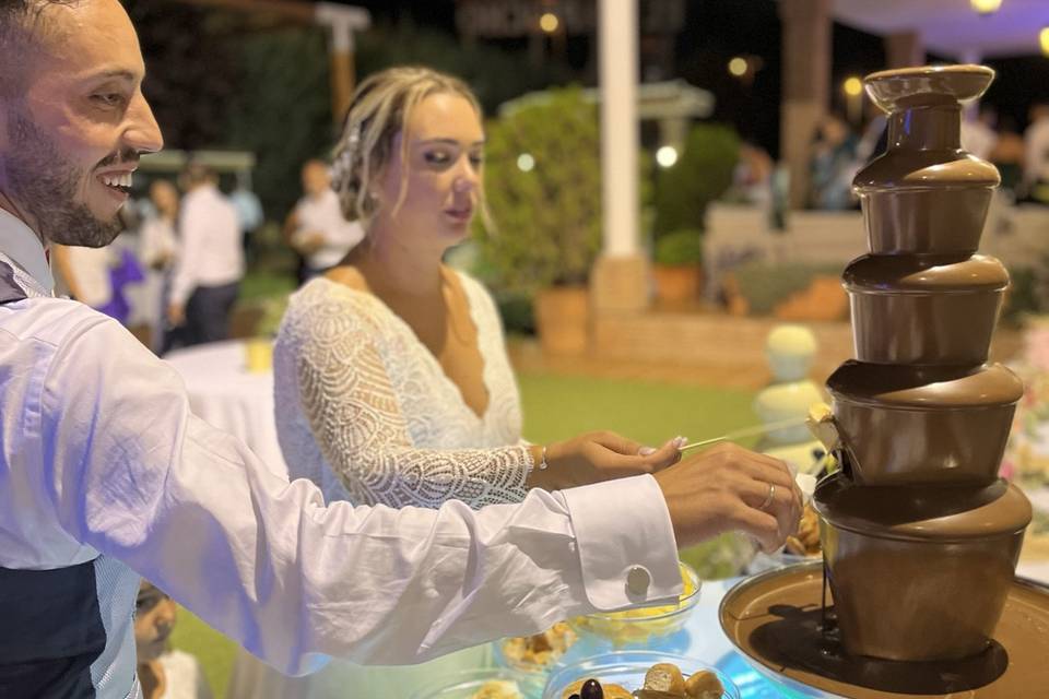 Fuente de chocolate para boda